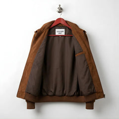 Men's Mocha Brown Suede Leather Bomber Jacket – Leather Unit