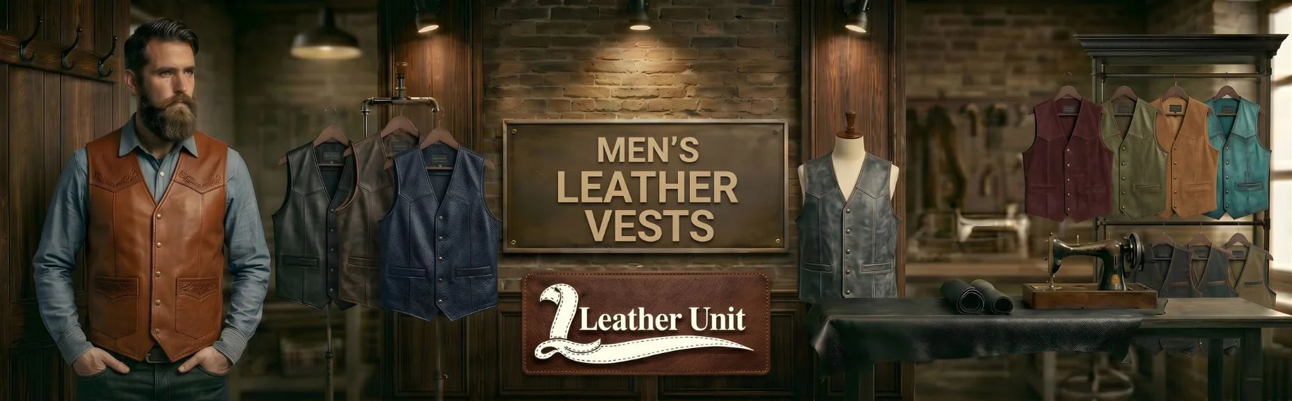 Men’s premium tailored vests by Leather Unit featuring slim and classic fits, structured design, and versatile elegant layering for modern refined style