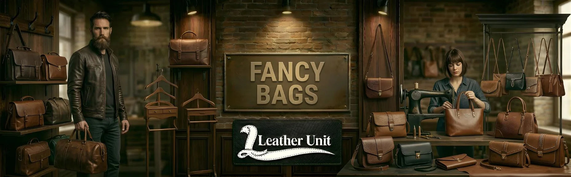 Premium leather fancy bags for men and women by Leather Unit in genuine leather featuring elegant design, durable craftsmanship, and versatile everyday use