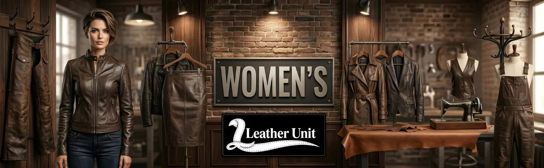 Premium women's clothing and outerwear collection by Leather Unit featuring leather jackets, coats, blazers, and stylish wardrobe essentials