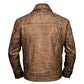 Men Distressed Leather Trucker Vintage Jacket