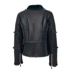 Womens Real Sheepskin Aviator Jacket