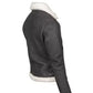 Women B-3 Black & White Leather Bomber Jacket