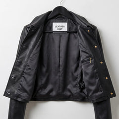 Inside lining and inner pocket of Leather Unit black leather jacket