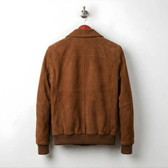 Men's Mocha Brown Suede Leather Bomber Jacket – Leather Unit